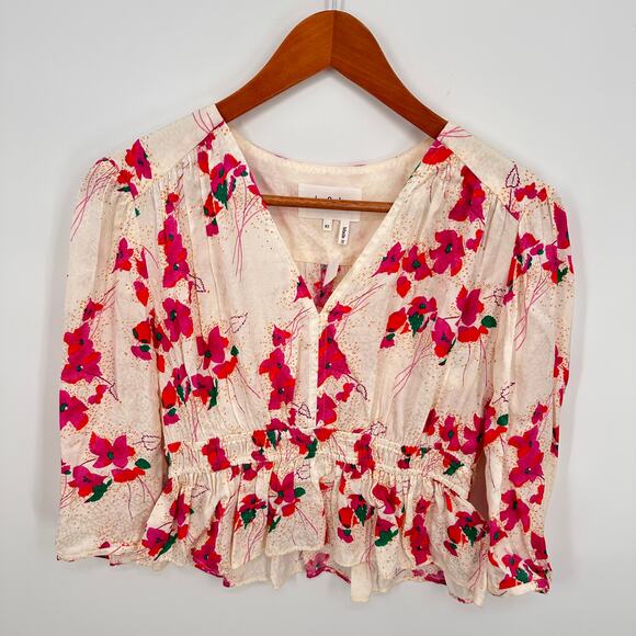 Ba&sh NWT Evereve Edon V Neck Floral Blouse // XS - Picture 5 of 14